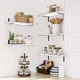 Mardili Wood Wall Shelves Rustic Set of 5 White 42x15x1.5 cm view 3