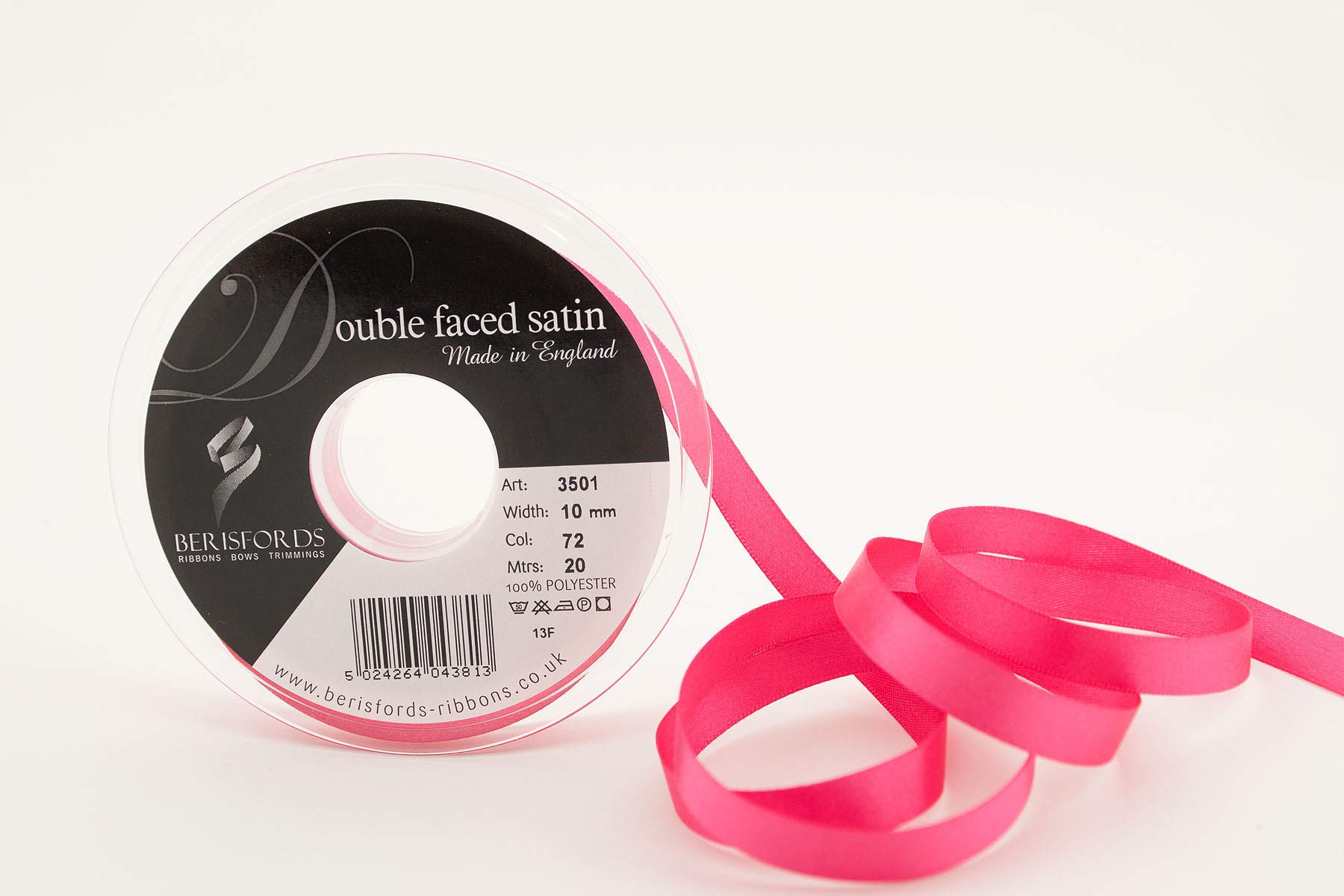 Berisfords Ribbon, Shocking Pink, 10 mm — image 1