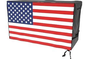 ATYARD 55-inch Outdoor Cover for Keter Unity XL Portable Table - UV Resistant, Breathable, All Weather (55" L x 24" W x 32" H) Black,American Flag