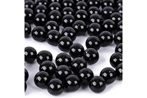 DomeStar 1LB Glass Marbles Bulk, Marbles for Vases 0.63 Inch Vase Fillers Black Glass Beads for Home Decor