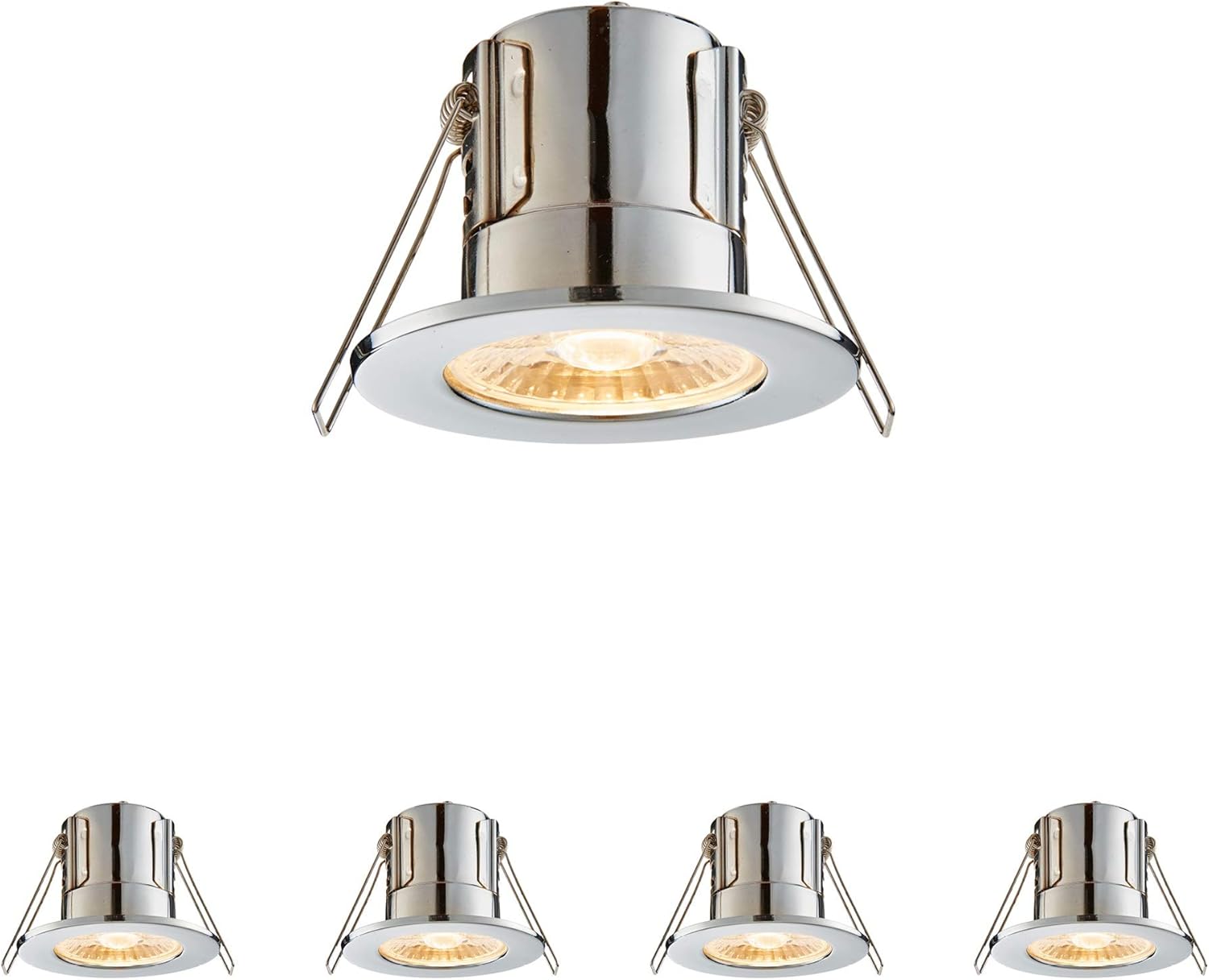 Fire Rated Downlights, Chrome Slimline Bathroom/Shower IP65 Ceiling