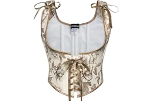 Scarlet Darkness Women's Renaissance Corset Tops Lace-up Boned Fairycore Pirate Underbust Corsets