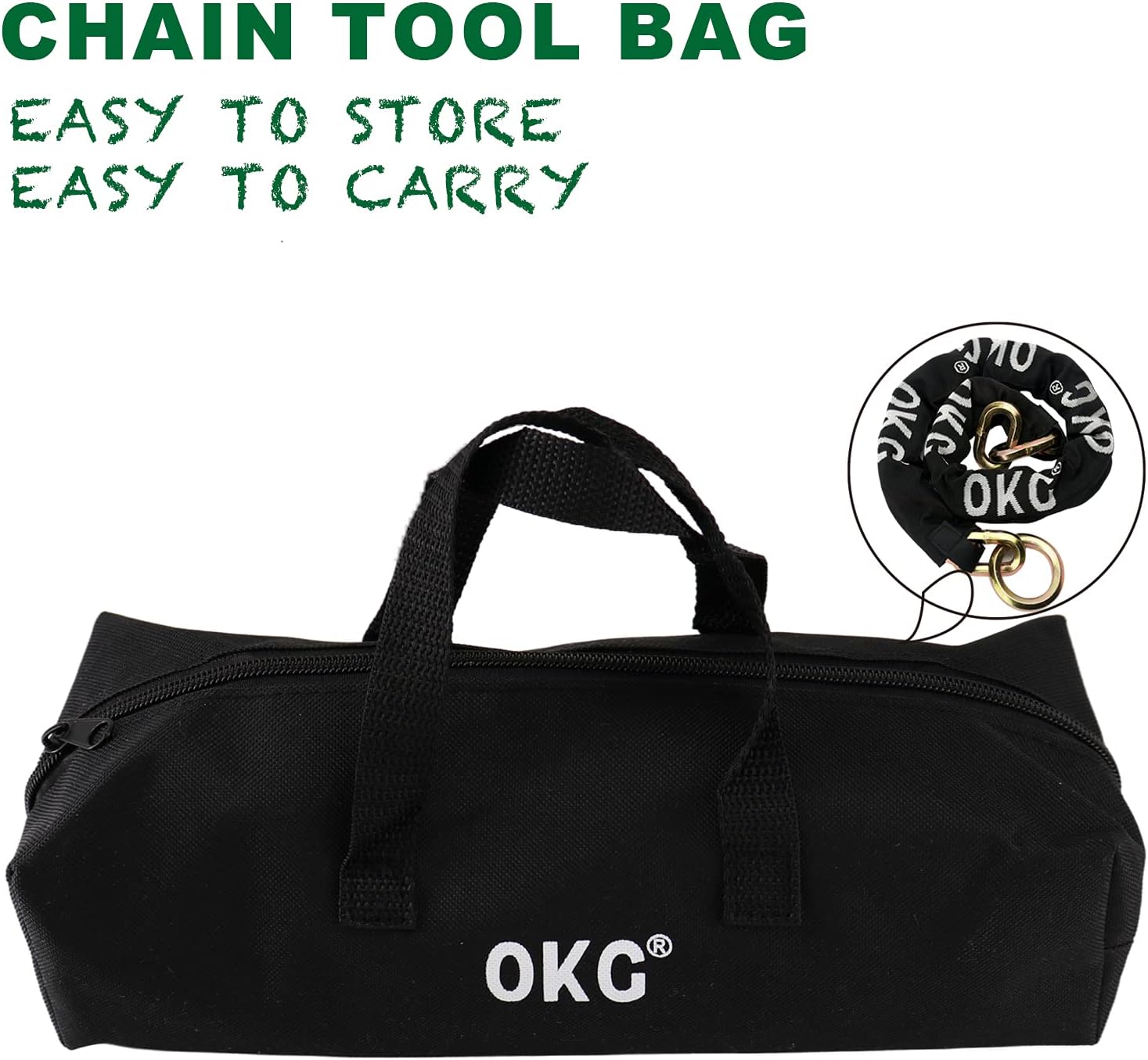 OKG Maximum Heavy Duty Security Chain and Lock Bike Chain 2.6 ft x 15/32 Inch Material Diameter Hexagonal Chain Link Ultra Protection(No Lock) - - 