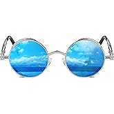 ROCKNIGHT Gothic Steampunk Round Polarized UV400 Protection Sunglasses Unisex Street Outdoor 48mm