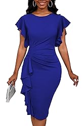Yajedo Summer Dress for Women 2024 Blue Dress Basic