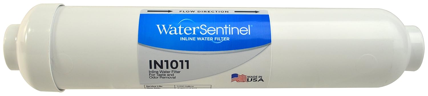WaterSentinel Made in USA 10” Coconut Granular Activated Carbon (GAC) Inline Filter ¼” FPT WS-IN1011-1