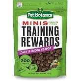 Pet Botanics Training Rewards Mini Soft Dog Treats, Duck &amp; Bacon, 4 oz Bag | 4 oz. Pouch, 200 Treats Per Bag, BotaniFits Botanical Blend, Grain Free, 1.5 Calories Per Treat, Made in the USA