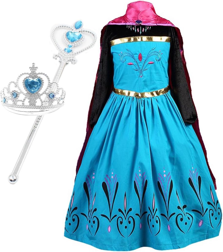 Vogue Elsa Coronation Dress Costume Tiara and Magic Wand Set