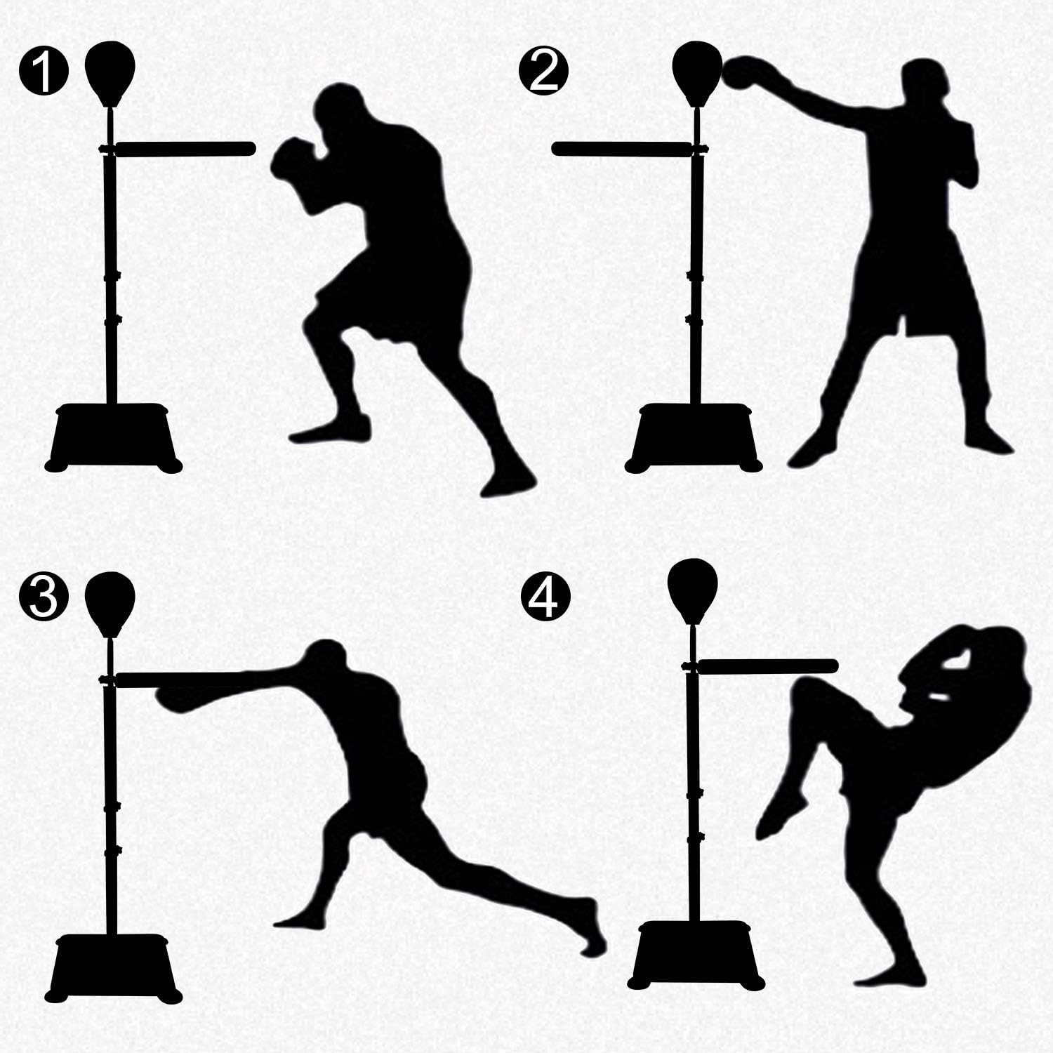 INNOLIFE Free Standing Boxing Spinning Bar Punching Speed Training Equipment Burn Calories Reflex Ball Adjustable Height : Sports & Outdoors