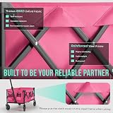 Overmont 100L Festival Camping Wagon Pink with Removable Wheels 220 lbs view 5