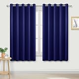 DWCN Blackout Curtains 66x72 Navy 2 Panels Thermal Insulated Eyelet