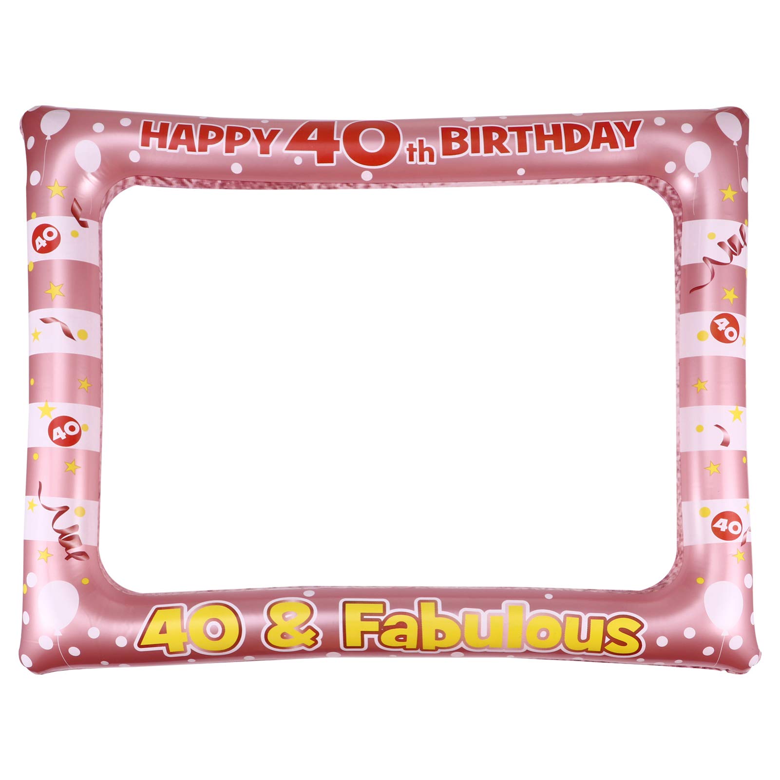PRETYZOOM 40th Birthday Inflatable Photo Frame 18th Photo Booth Props 40th Birthday Party Accessories Decoration for Boys Girls