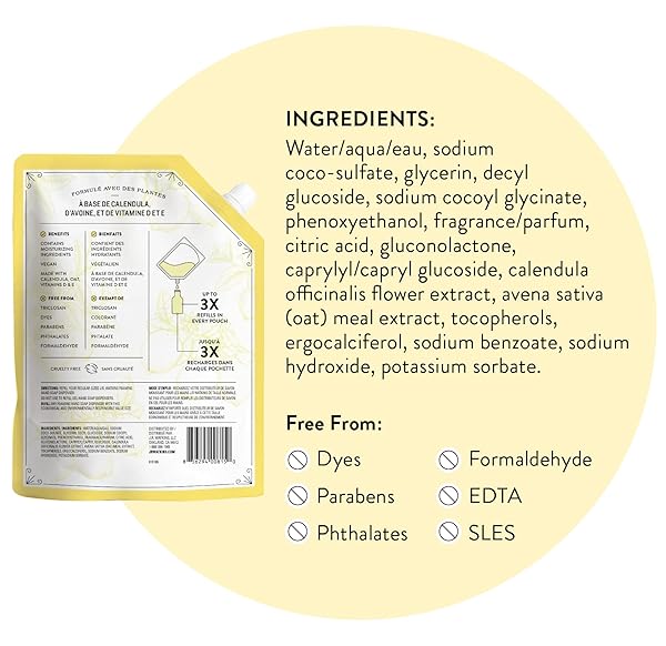 J.R. WATKINS LIQUID FOAMING HAND SOAP LEMON REFILL, PACK OF 1