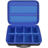 ALLPRIMO 2700+ Trading Card Case for MTG, TCG Deck Boxes and Sports Cards | Hard EVA, Shoulder Strap, 6 Removable Dividers, 2 Mesh Pockets for Collectors, Travel, Game Nights, Trips, Blue, Case Only