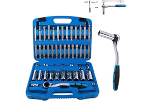 MOTOCOCHE Shock Absorber Strut Nut Removal Tool 47Pcs Socket Wrench Set Steering Hub Suspension Shock with Ratchet
