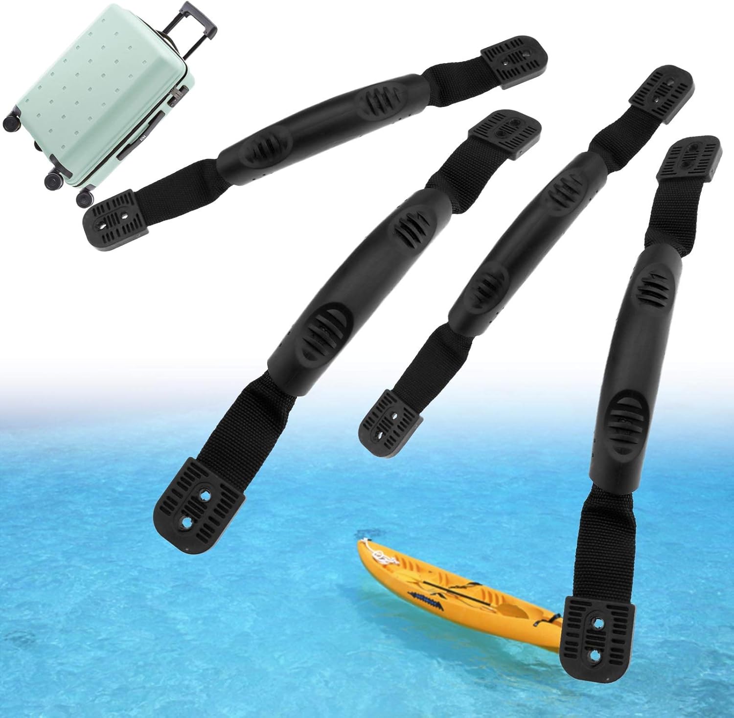 CreativeIdea 4pcs 9.8inch Black Boat Carry Handle for Kayak Canoe Boat