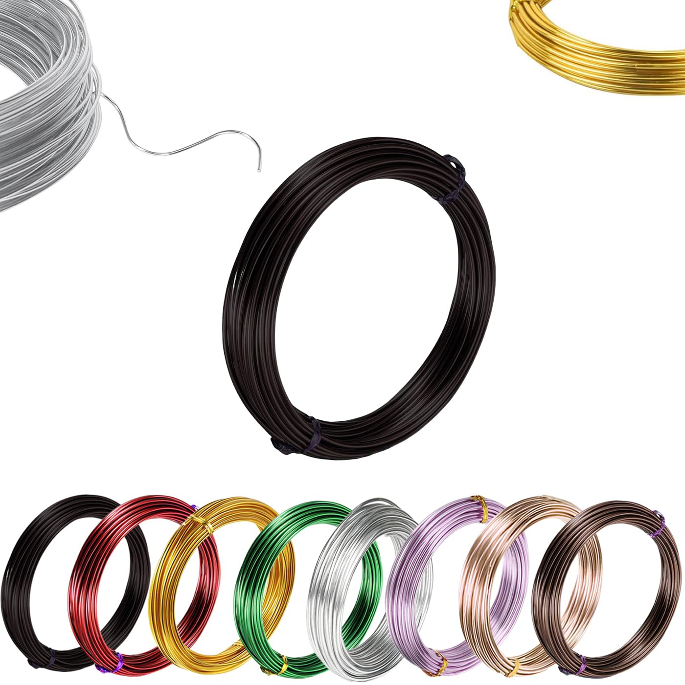 15m Black Aluminum Craft Wire 3mm 9 Gauge,Thick Crafting Bendable Sculpting Copper Wires,Weaving Wrapping Florist Metal Wire for Jewellery Making,Modelling,Bead Floral Making Skeleton Wires