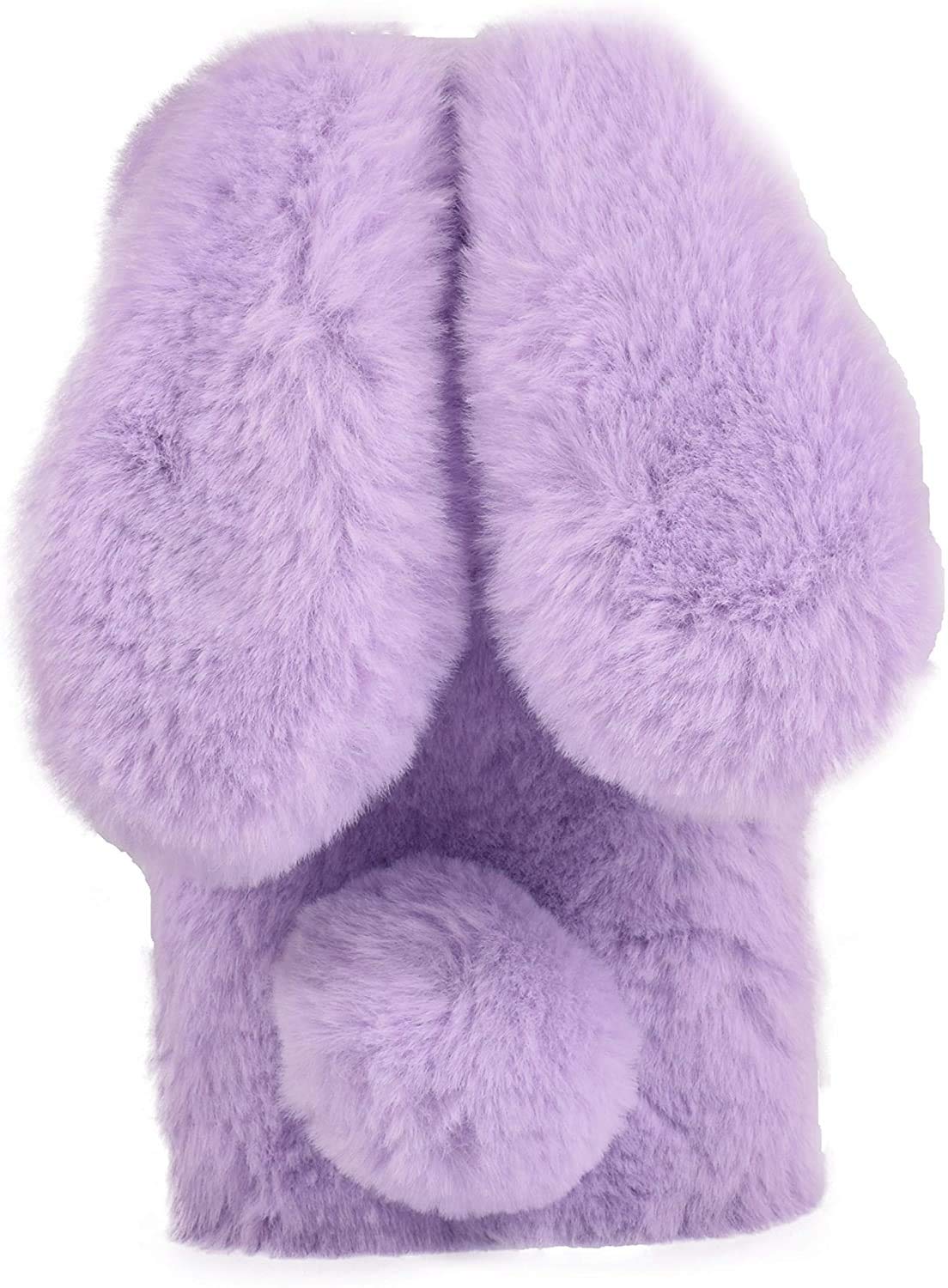 Xifanzi Girls Furry Case Cute Cover for Apple iPod Touch 5 6 7 Bunny Ear Plush Protective Cover Decorative Washable Cover Case Fluffy Soft Rabbit Phone covers for iPod Touch 5 6 7 - purple