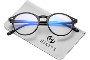 HJSTES Vintage Blue Light Glasses for Women Men Round Bluelight Blocking Glasses Thick TR90 Frame Eyeglasses