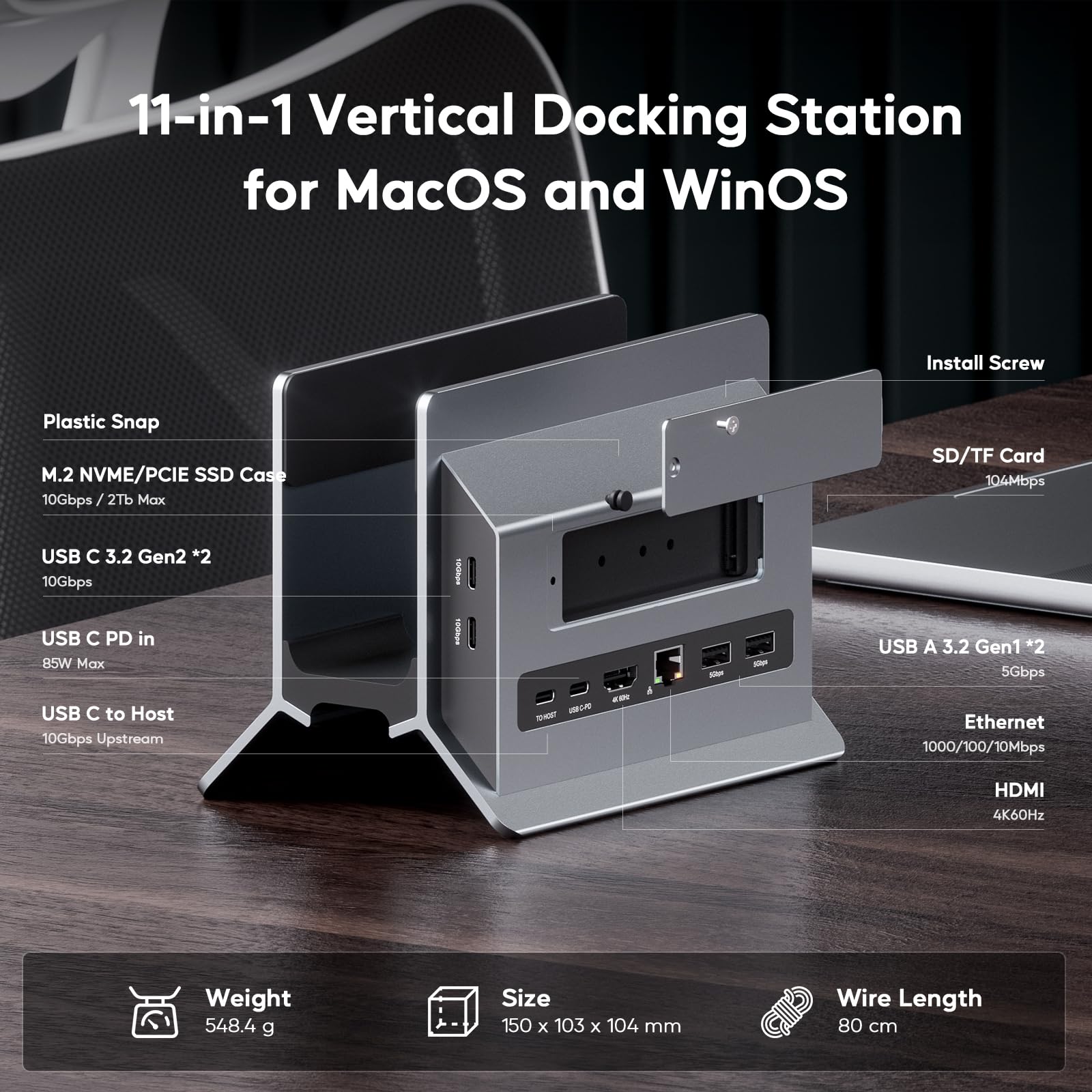 Mua PULWTOP Vertical USB C Docking Station for MacBook Pro Air, Laptop ...