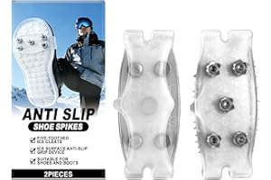 2 Pieces Universal Non-Slip Portable Winter Spikes | Ice Cleats, Winter Shoes Traction Cleats - for Hiking Rock Climbing Fish