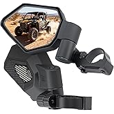 KEMIMOTO UTV Side Mirrors, Auto-Fold Spring-Back, No Manual Adjustments, Fits 1.65"-2" Roll Bars Compatible with RZR Can-Am X3 Talon Mule Pioneer Wildcat US Flag Pattern