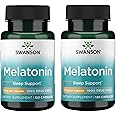 Swanson Melatonin - Herbal Supplement - Sleep and Relaxation - 120 Capsules, 1mg Each (2 Pack)