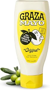 Graza Original Olive Oil Mayonnaise in Squeeze Bottle | Rich & Creamy Classic Mayo Made with Cage Free Eggs, Extra Virgin Oli