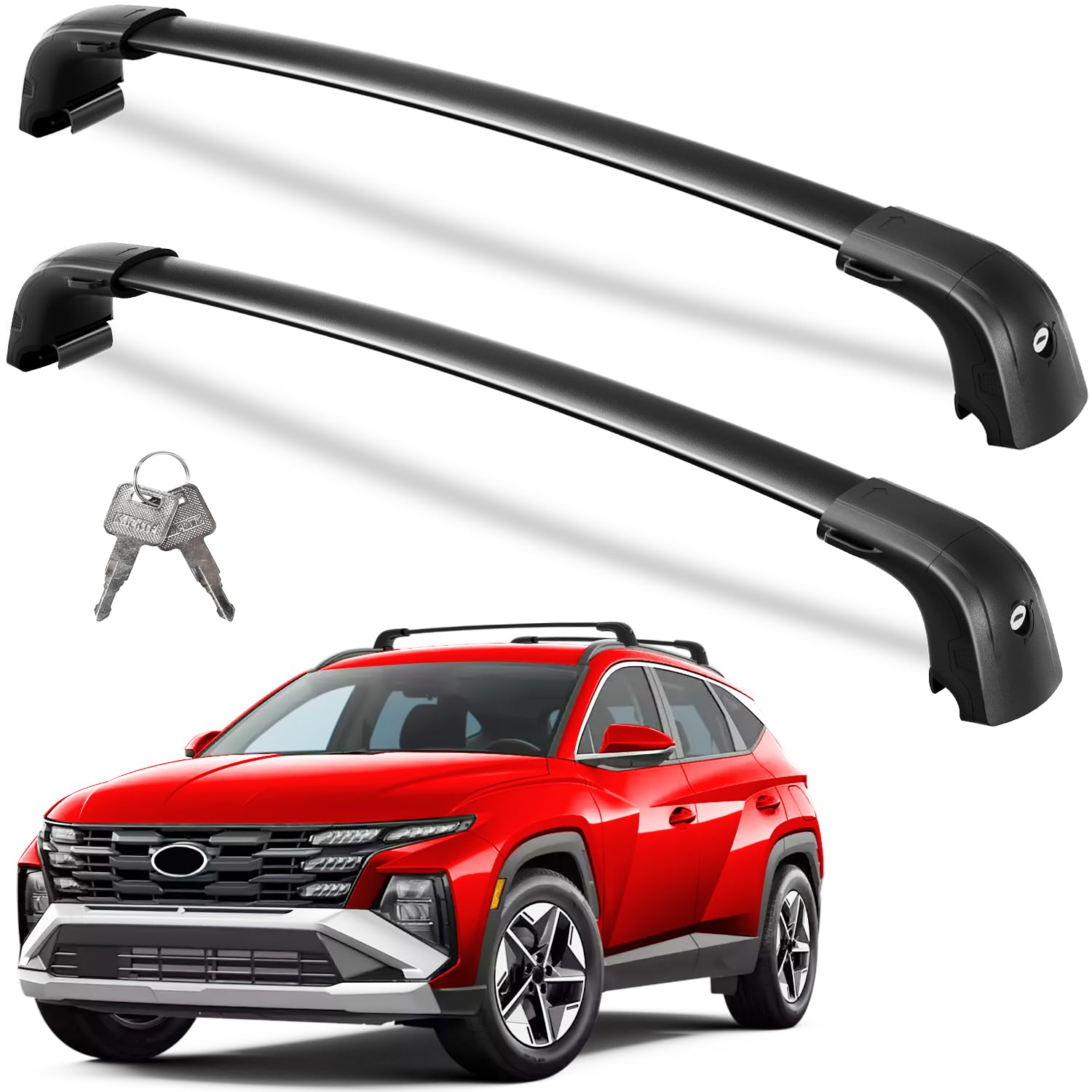Photo 1 of ** MISSING SOME PARTS **Wonderdriver 300lbs Roof Rack Cross Bars Compatible with Hyundai Tucson 2016-2026 SEL/N Line/Limited, Heavy Duty Aluminum Lockable Roof Rails Crossbars Black Rooftop Cargo Carrier Luggage