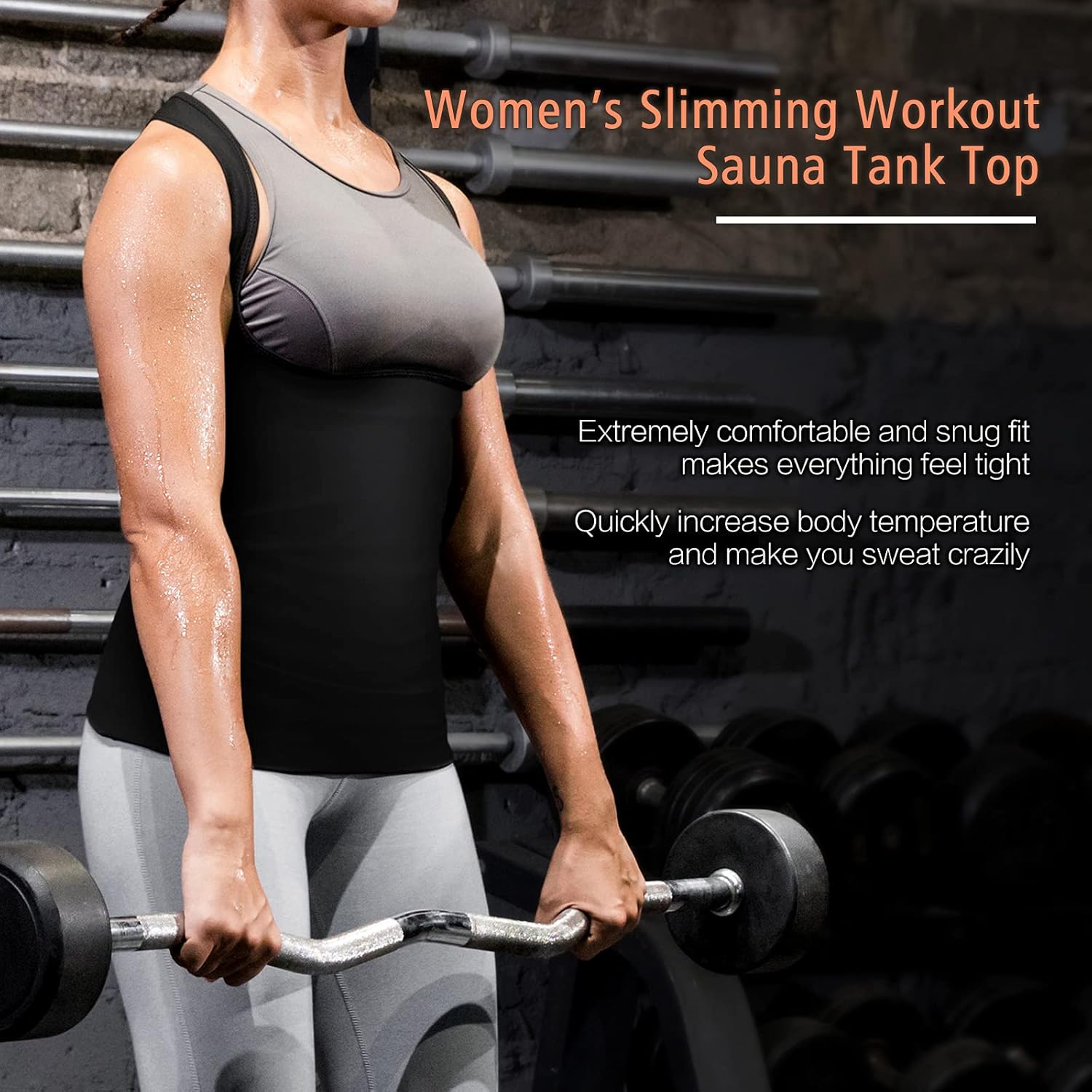 Women Sauna Sweat Vest Polymer Waist Trainer Sauna Suit Workout Body Corset for Women: Clothing