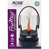 Now Solutions FireMist™ Lantern Diffuser, Portable Ultrasonic Aromatherapy Diffuser with LED Flame Light, Water-Resistant, Rechargeable Battery & USB-C Charging