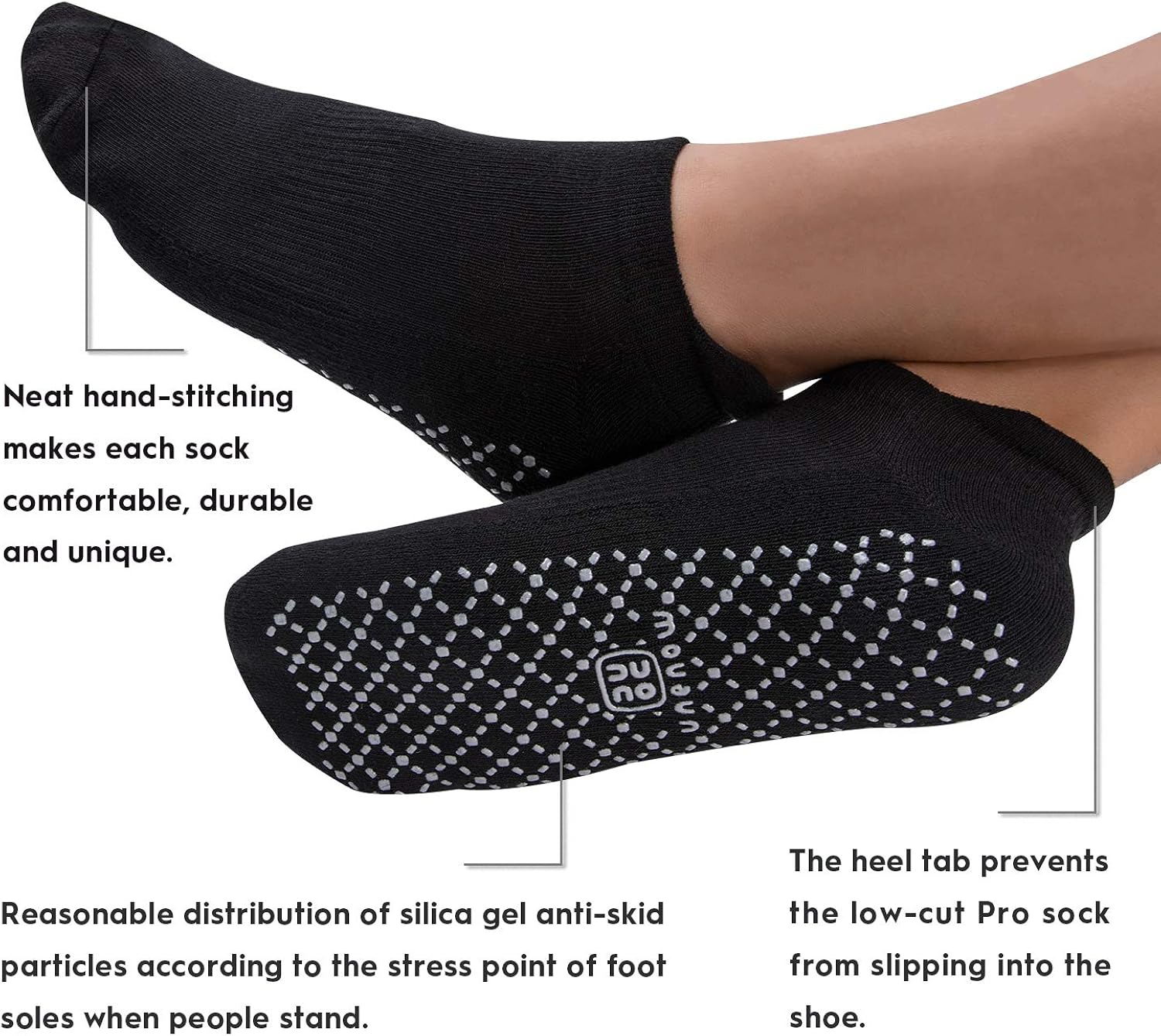 unenow Unisex Non Slip Grip Socks with Cushion for Yoga, Pilates, Barre, Home & Hospital : Clothing