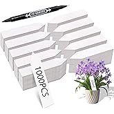 Plant Markers Garden Labels 1000 Pcs Plastic Plant Labels Name Tags with Permanent Marking Pen for Seedlings Outdoor Nursery Garden Identification Stakes Tags Pot Marker White Color