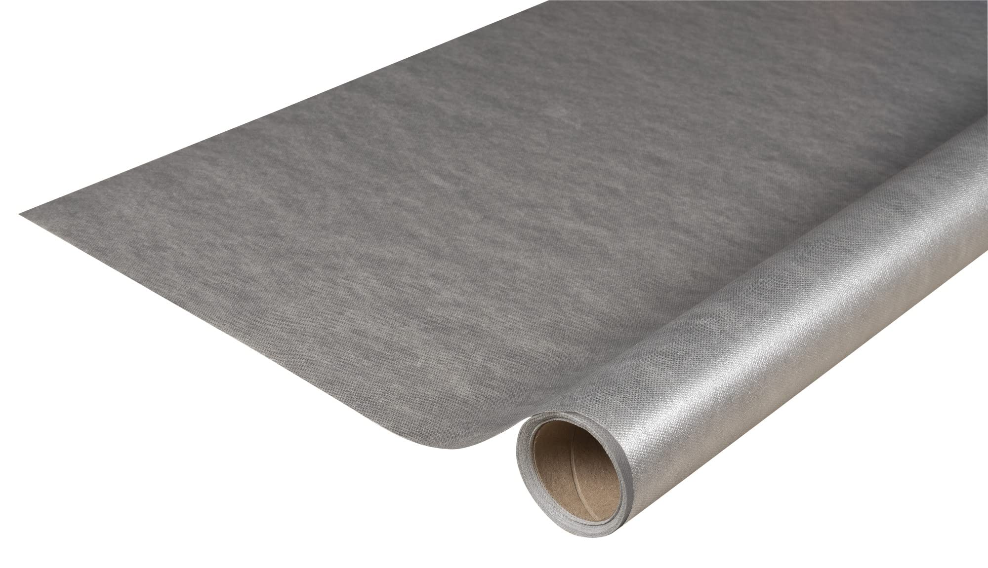 Disposable spun bound non-woven tablecloth - Roll 5 M long X 1.20 M wide - Tear-proof, water-repellent and wipe able material - silver — image 1