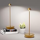 SHANGCAI Cordless Table Lamps Rechargeable, 6000mAh Battery Operated LED Desk Lamp Outdoor Waterproof Portable Touch Dimmable Table Night Light for Patio Restaurant Dining Home Set of 2 Bronze