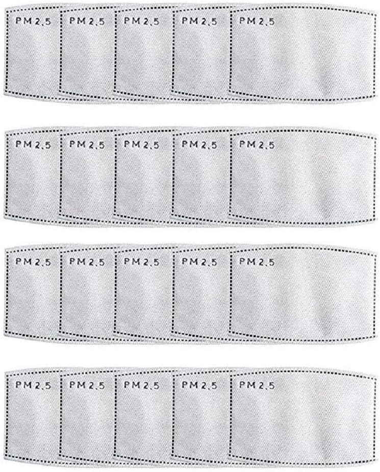 N95 Face Mask Filters 20 Pack, PM2.5 Activated Carbon Filter Breathing Insert Mask Mouth