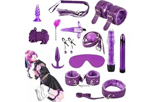 Qoosea 15-Piece Sex Bondage BDSM Kit - Adult Restraints & BDSM Sex Toys for Couples - Bed Bondage & Sex Play Set - Handcuffs,