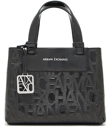 Amazon.com: Armani Exchange Women's Embossed Logo Zip Top Tote Bag