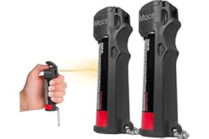 Mace Pepper Spray - Max Police Strength OC with UV Dye, Fast Flip Top, Ergonomic Finger Grip, 12 Feet Range, 0.63 oz Personal Model, Self Defense Pepper Spray for Women & Men