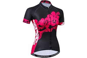 PSPORT JPOJPO Women's Cycling Jersey Sleeveless Short&Long Sleeve Bike Shirt Half Zipper Road Bicycle Biking Tops CF3