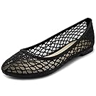 Ollio Women's Shoe Mesh Glitter Comfort Ballet Flat