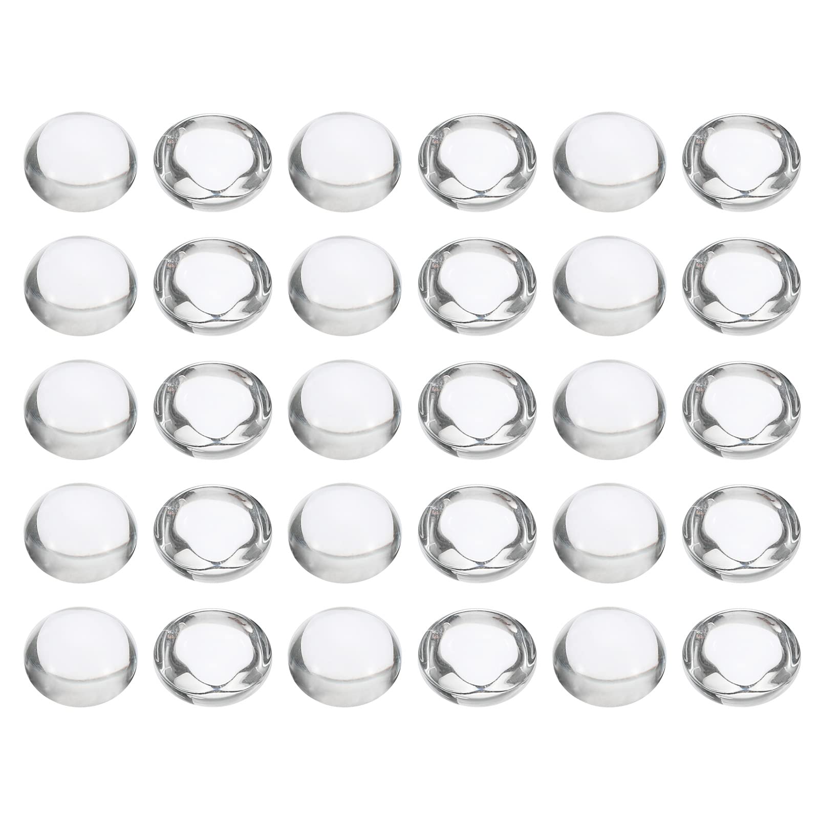 PATIKIL Transparent Glass Cabochons, 100Pcs 12mm Thicker Round Glass Dome Tiles for Photo Pendant Jewelry Making, Clear