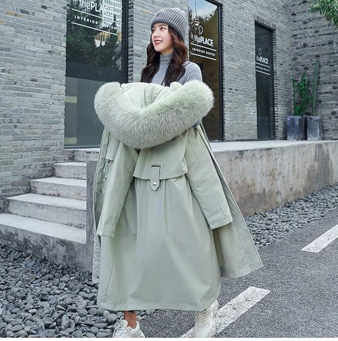 Women's Puffer Jacket Light Green Long Casual Women's Puffer Jacket Max