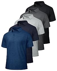BOOJO 5 Pack Polo Shirts for Men - Quick Dry