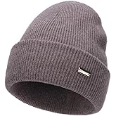 jaxmonoy 100% Merino Wool Knit Winter Beanie Hats for Women Men Soft Warm Double Layer Slouchy Knitted Beanie Skull Cap