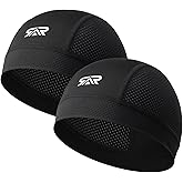 SUNMECI 2 Pcs Cooling Breathable Mesh Skull Cap for Men Women Lightweight Quick Dry Cycling Moto Helmet Hard Hat Liner