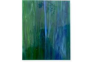 8 x 12 in Green & Blue Wispy Opal Wissmach Stained Glass Sheet – Trusted and Handcrafted American Glass for Mosaic, Tiffany-Style & Inspired DIY Creations | Curated by BiNARi Glass Studio