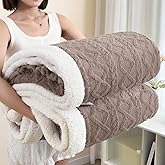 Sherpa Blanket for Bed - Fleece Soft Cozy Fuzzy Blankets Thick Warm for Winter and All Seasons (Brown, Throw(40"x60"))