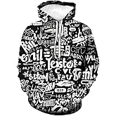 RASBCTK Men Women 3D Trippy Graffiti Animation Graphic Hoodie Hooded Sweatshirts Pockets Long Sleeve Pullover
