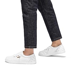 STQ White Slip On Sneakers for Women Low Top
